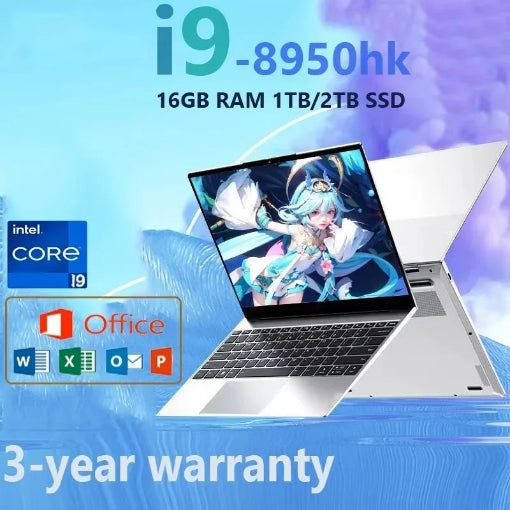 PC Portable 14,1" - Intel Core i9, 16 Go RAM, SSD 300 Go EXTENSIBLE OPTION, Windows 11