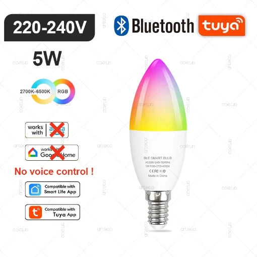 Ampoule LED Connectée Tuya – Modèles E27, E14, GU10-bluetooth ou WIFI ou zigbee