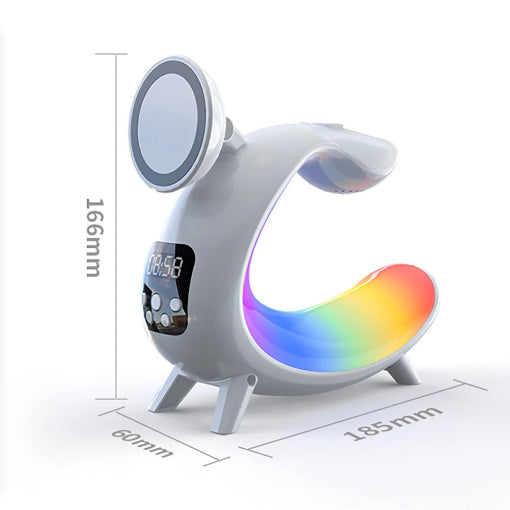 Lampe réveil 6 en 1 - chargeur sans fil pour Iphone 15/14/13/12/11, Airpods IWatch