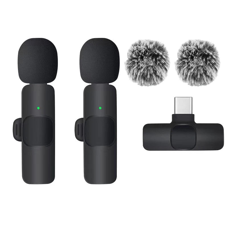 Microphone cravate sans fil, Mini multi OS en laine coupe-vent.