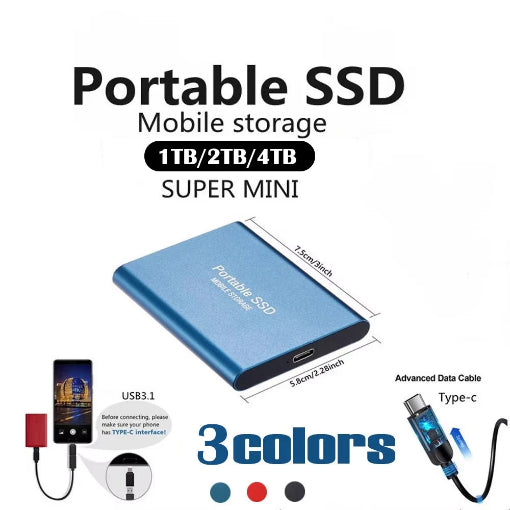 Disque dur externe SSD haute vitesse 1T a 256To USB-C