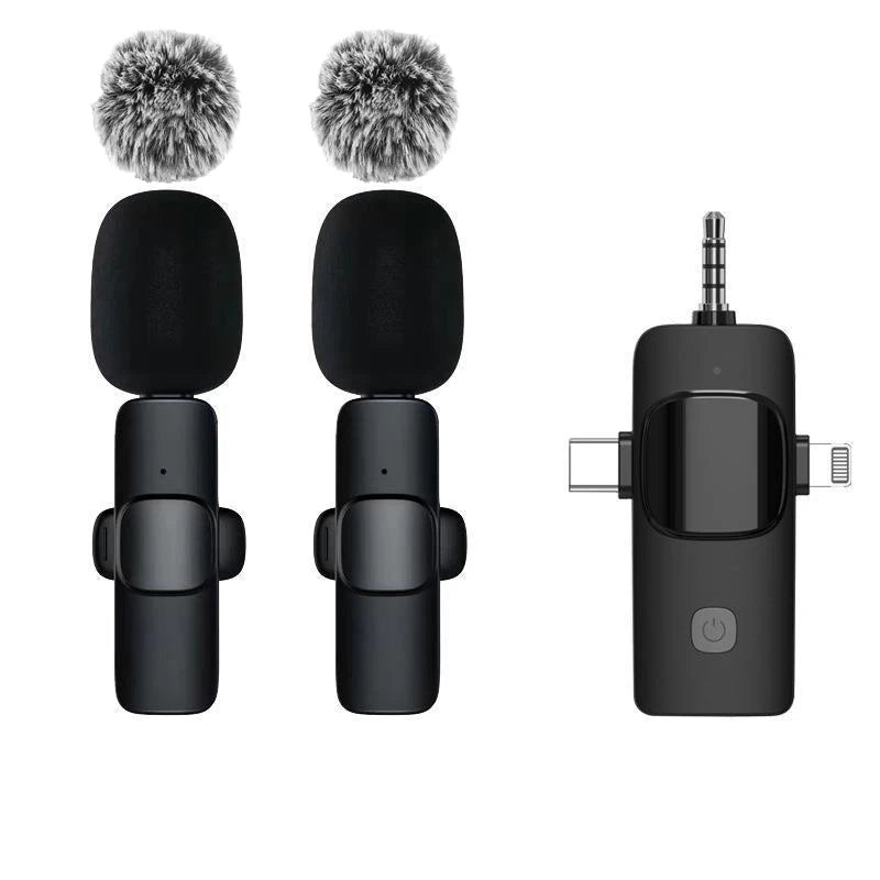 Microphone cravate sans fil, Mini multi OS en laine coupe-vent.