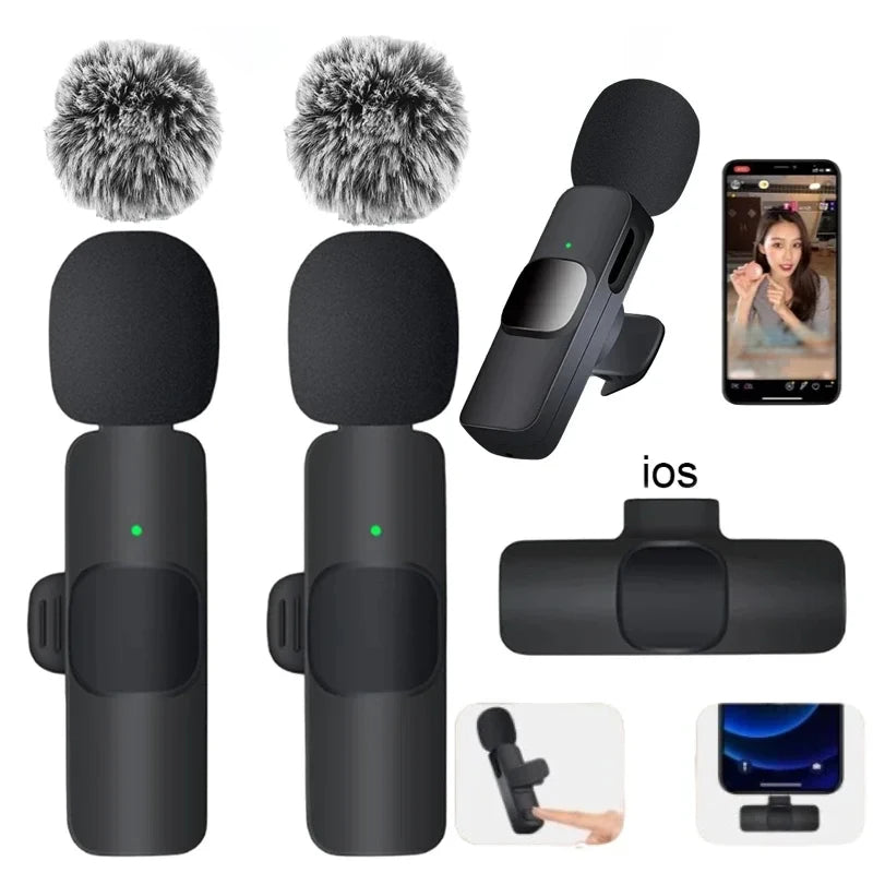 Microphone cravate sans fil, Mini multi OS en laine coupe-vent.