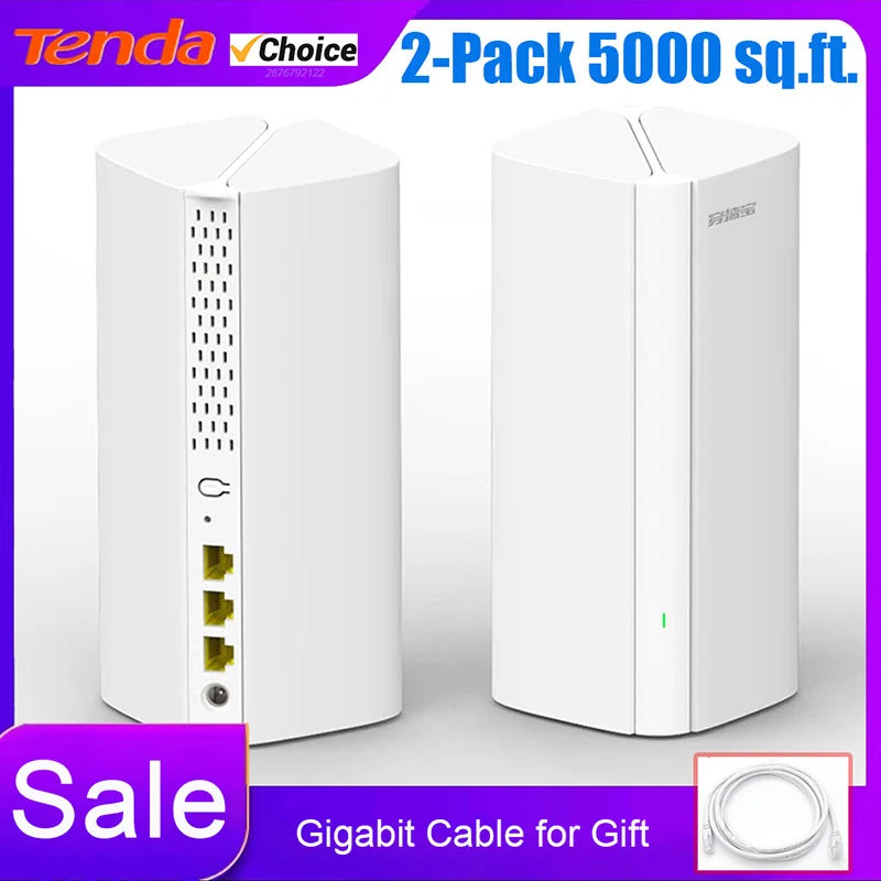 Routeur sans fil Tenda AX3000 WiFi6 Mesh jusqu'à 650M2.