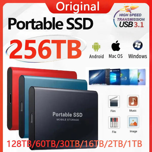 Disque dur externe SSD haute vitesse 1T a 256To USB-C