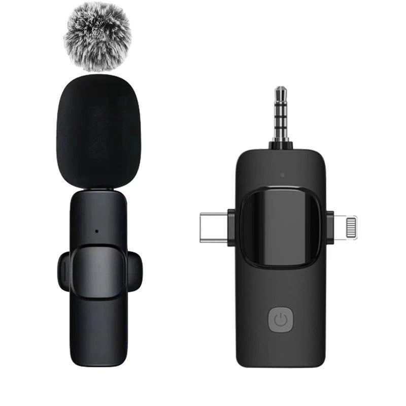 Microphone cravate sans fil, Mini multi OS en laine coupe-vent.