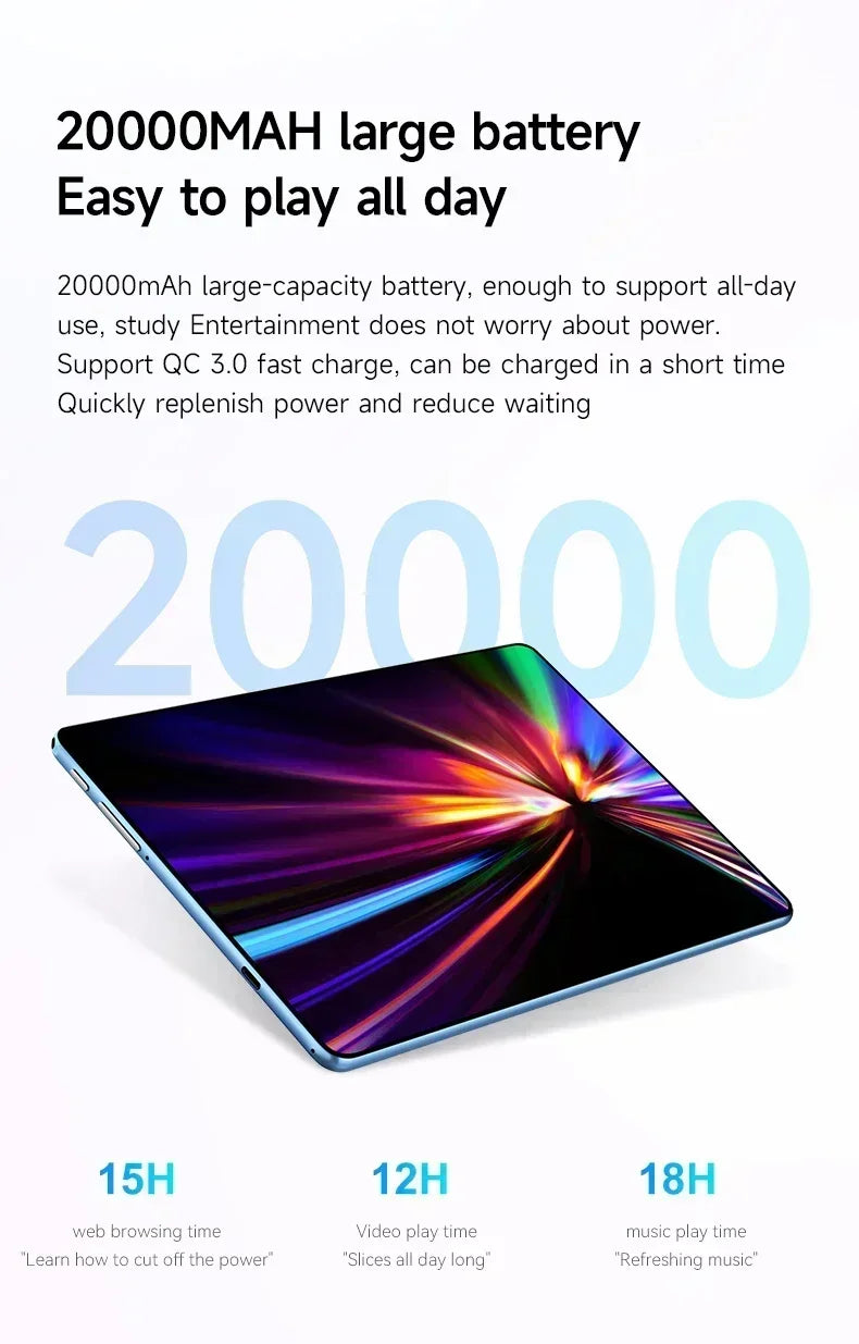 Tablette Android Pad 15 Pro| Snapdragon 870 | Écran HD 4K | 5G | Double SIM ou Wi-Fi