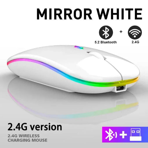 Souris sans fil plate, Rechargeable, rétroéclairée par LED