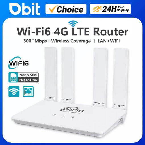 Routeur WIFI/4G Lte, 300Mbps, Modem 4G/WIFI6, Compatible avec carte SIM 5G