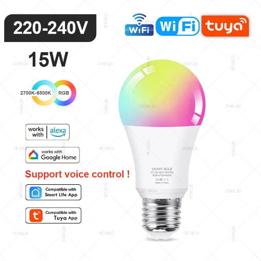Ampoule LED Connectée Tuya – Modèles E27, E14, GU10-bluetooth ou WIFI ou zigbee