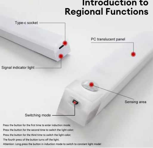 Réglettes LED rechargeable avec détecteur de mouvement