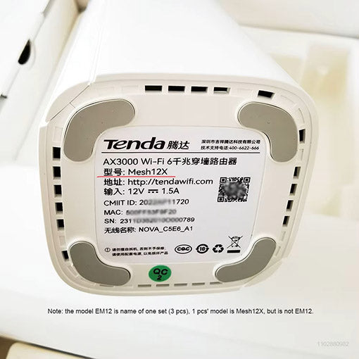 Routeur sans fil Tenda AX3000 WiFi6 Mesh jusqu'à 650M2.