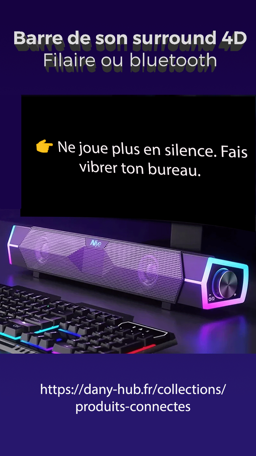 Enceintes 4D pour ordinateur, Bluetooth 5.0, filaire, barre de son surround