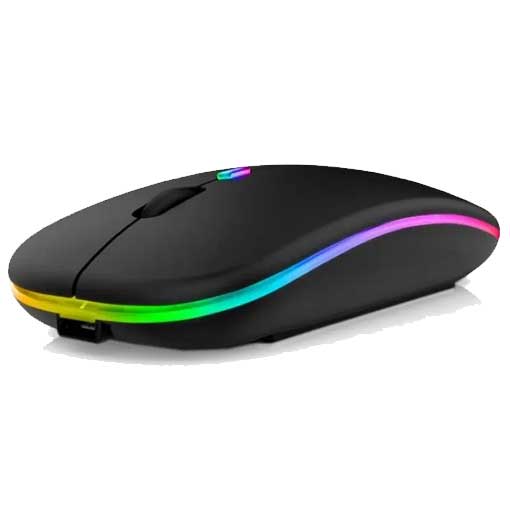 Souris sans fil plate, Rechargeable, rétroéclairée par LED