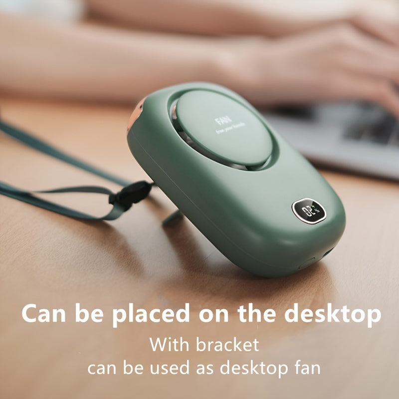 Mini ventilateur portable modèle DQ-205 avec batterie lithium rechargeable intégrée.