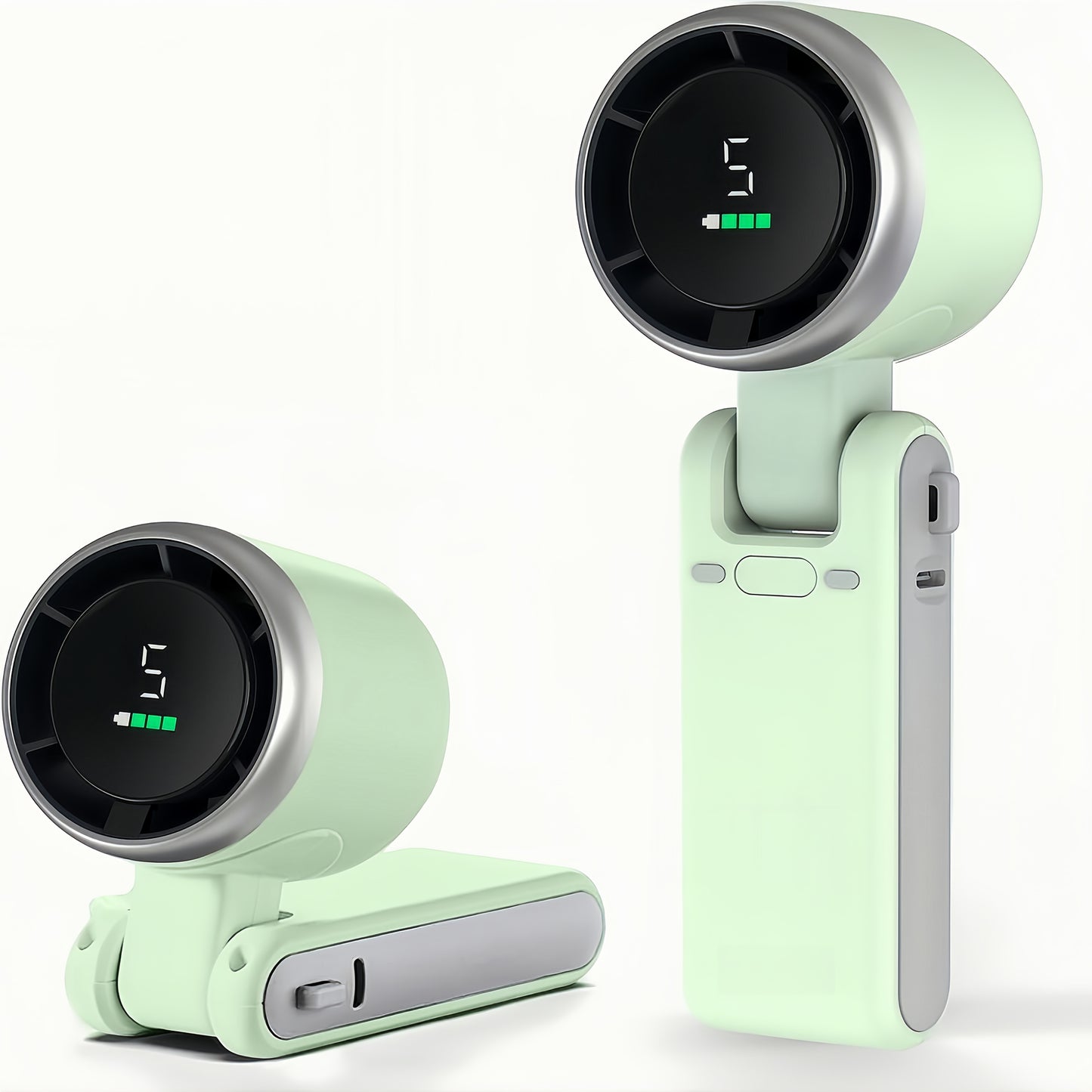 Mini ventilateur pliable 5 vitesses, 3600mAh, affichage digital