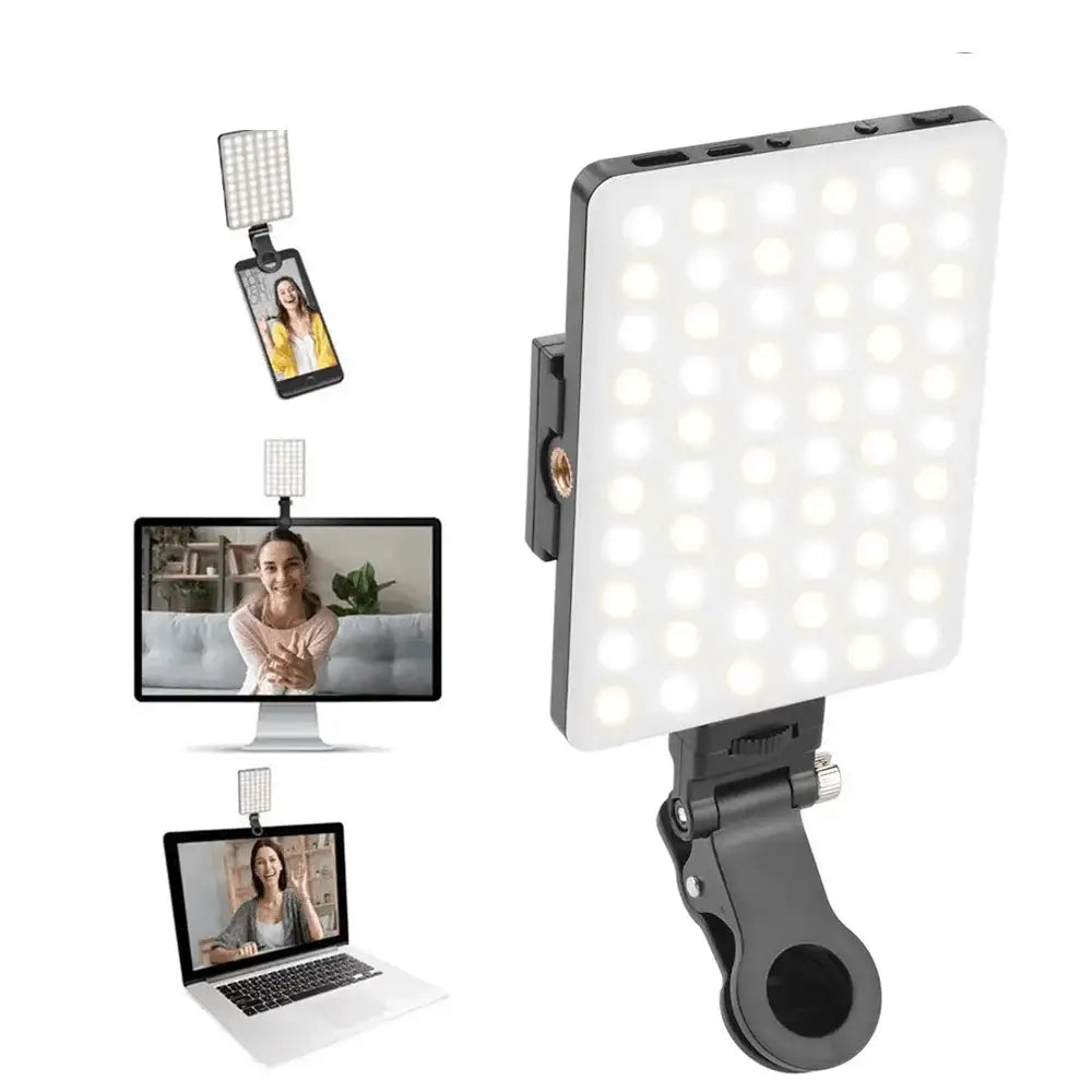 Lampe LED pour selfie, 3 modes de luminosité réglables, pour téléphone portable,  vidéoconférence, photographie