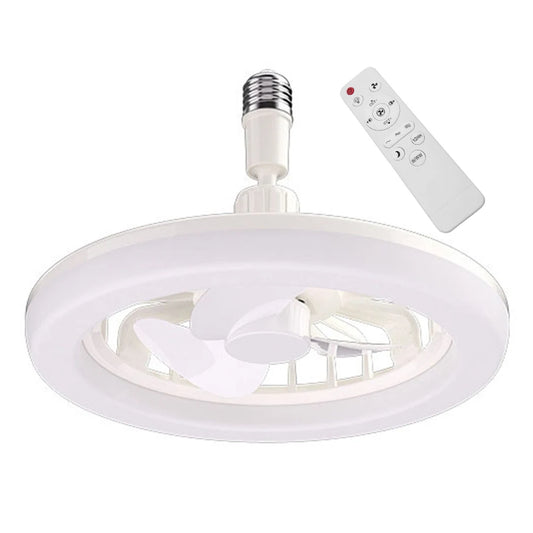 Ventilateur de plafond à douille E27 avec télécommande – Ventilateur de plafond à intensité réglable avec lumière pour chambre, cuisine et salon