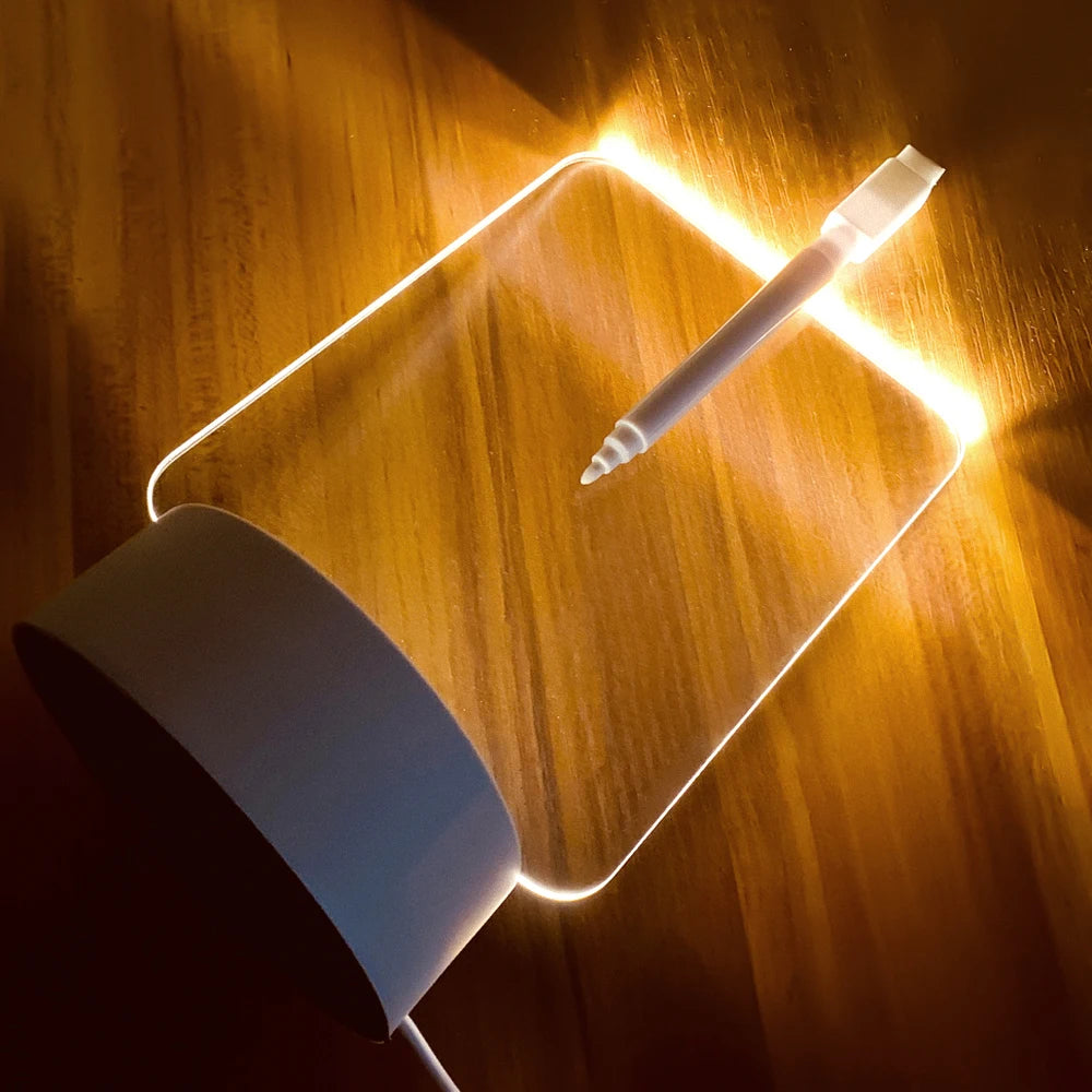 Tableau de notes lumineux LED créatif – Veilleuse USB avec tableau à messages