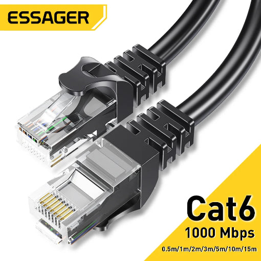 Cable Ethernet Cat 6 UTP  RJ 45  rond ou plat 0.5 a 15m