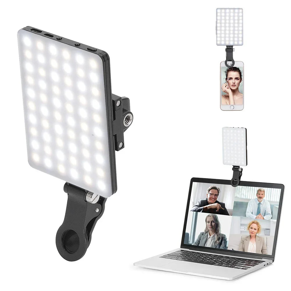 Lampe LED pour selfie, 3 modes de luminosité réglables, pour téléphone portable,  vidéoconférence, photographie