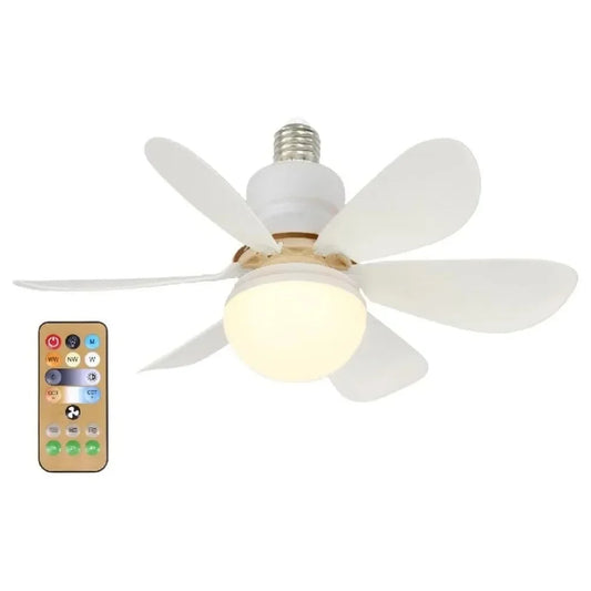 Plafonnier ventilateur LED 40W E27 avec télécommande – intensité réglable, adapté au salon, bureau