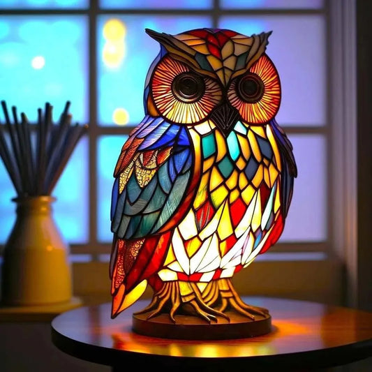 Lampes de table animalières en verre teinté – thème fantastique Dragon, Licorne.. (veilleuse)