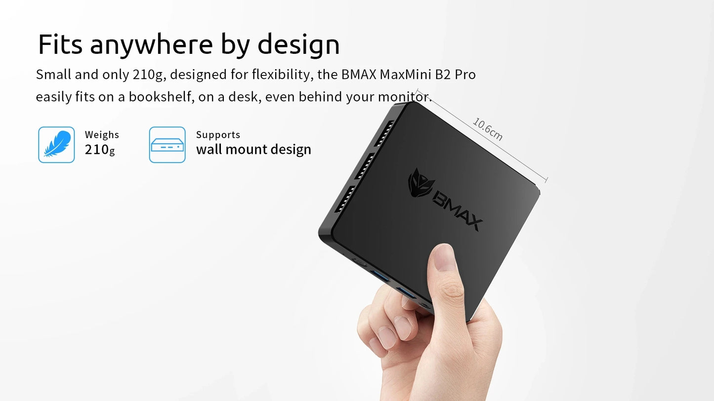 Mini PC- BMAX-B2 Pro  Windows 11, HDMI, Intel N4000, 8GB de RAM, 256GB SSD