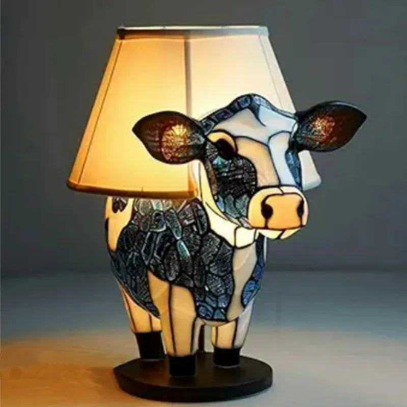 Lampes de table animalières en verre teinté – thème fantastique Dragon, Licorne.. (veilleuse)
