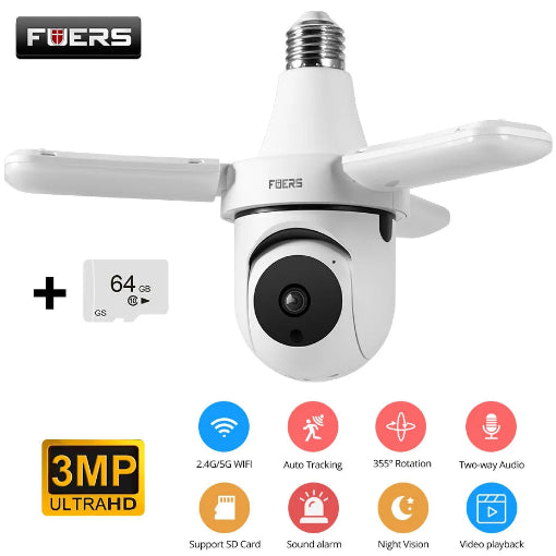 Caméra de surveillance lampe intérieur Wireless 5G WiFi