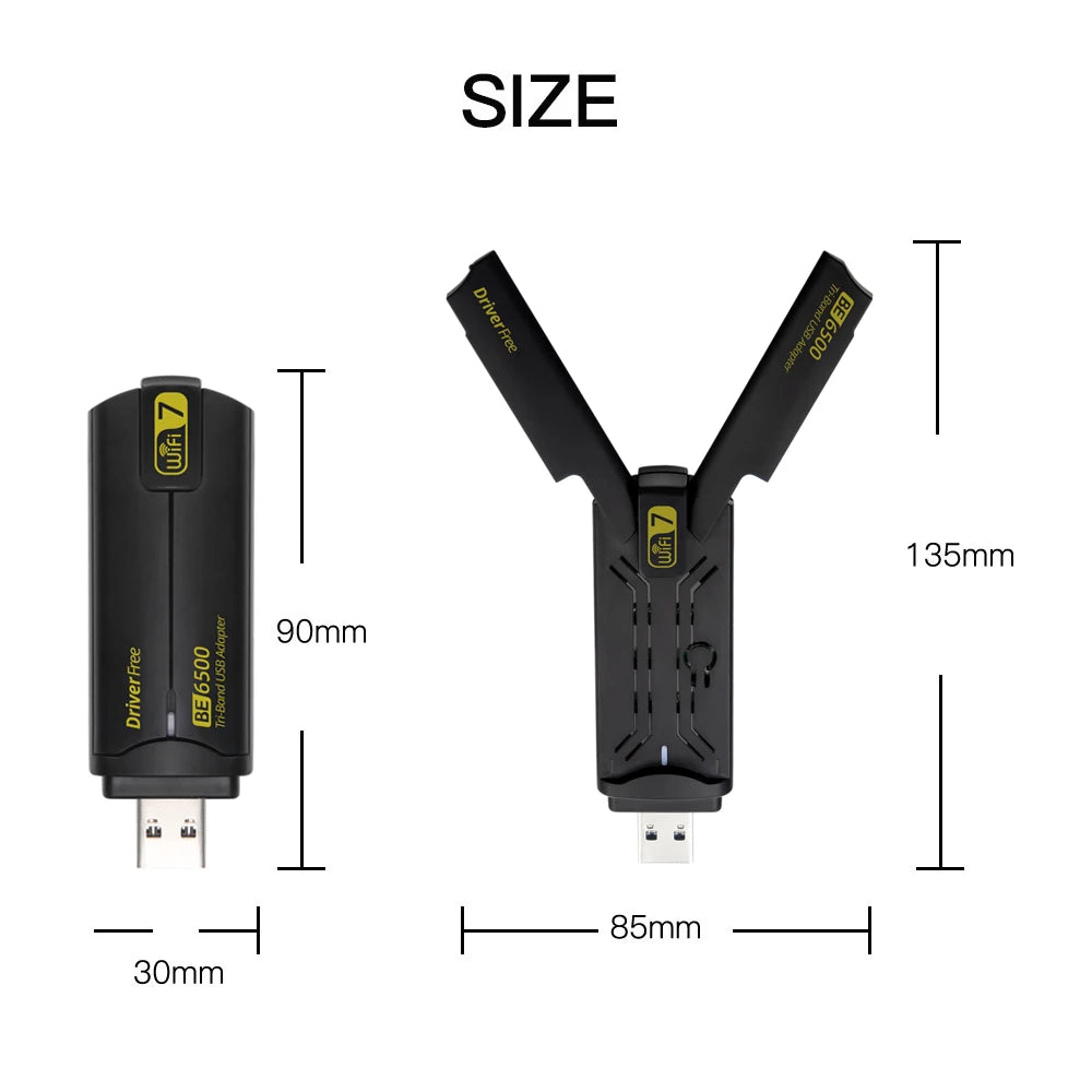 Adaptateur USB 3 - WIFI 7 - TRI BANDE 2.4-5-6gHZ - 6500Mps max