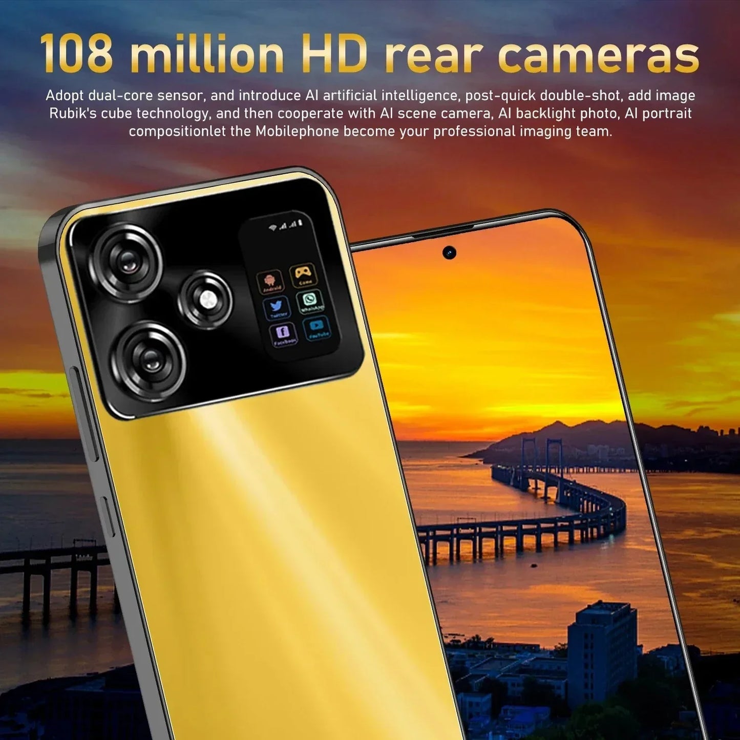 Smartphone X8 Pro 5G, 16Go RAM + 1To, Android 14