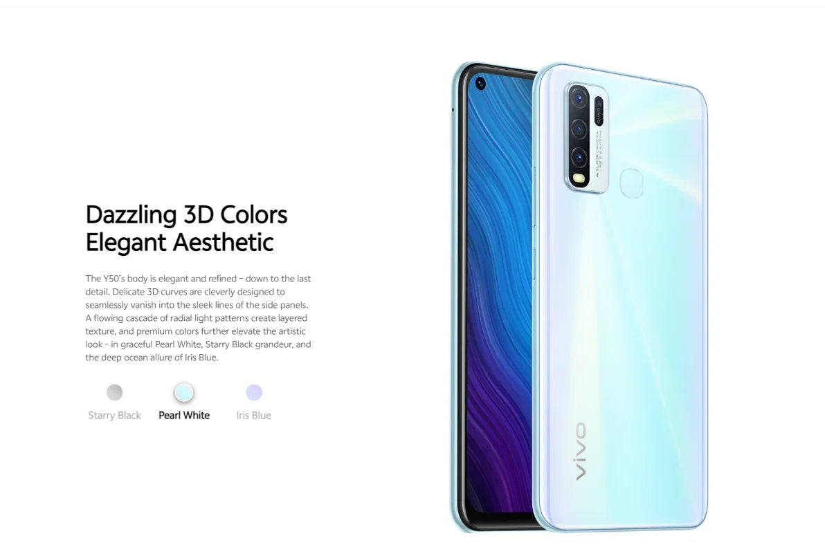 Smartphone VIVO Y50 – 8 Go + 128 Go | 4G | 5000 mAh | Snapdragon