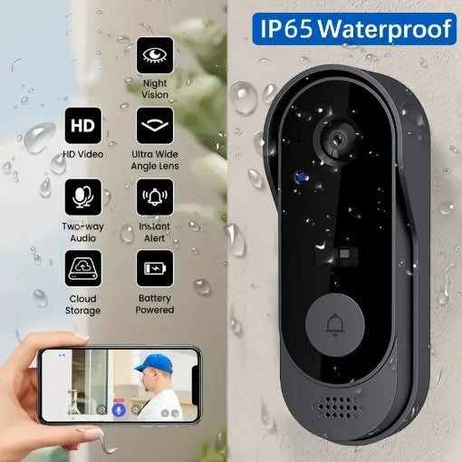 Sonnette Tuya avec caméra sans fil, interphone vidéo WIFI, HD