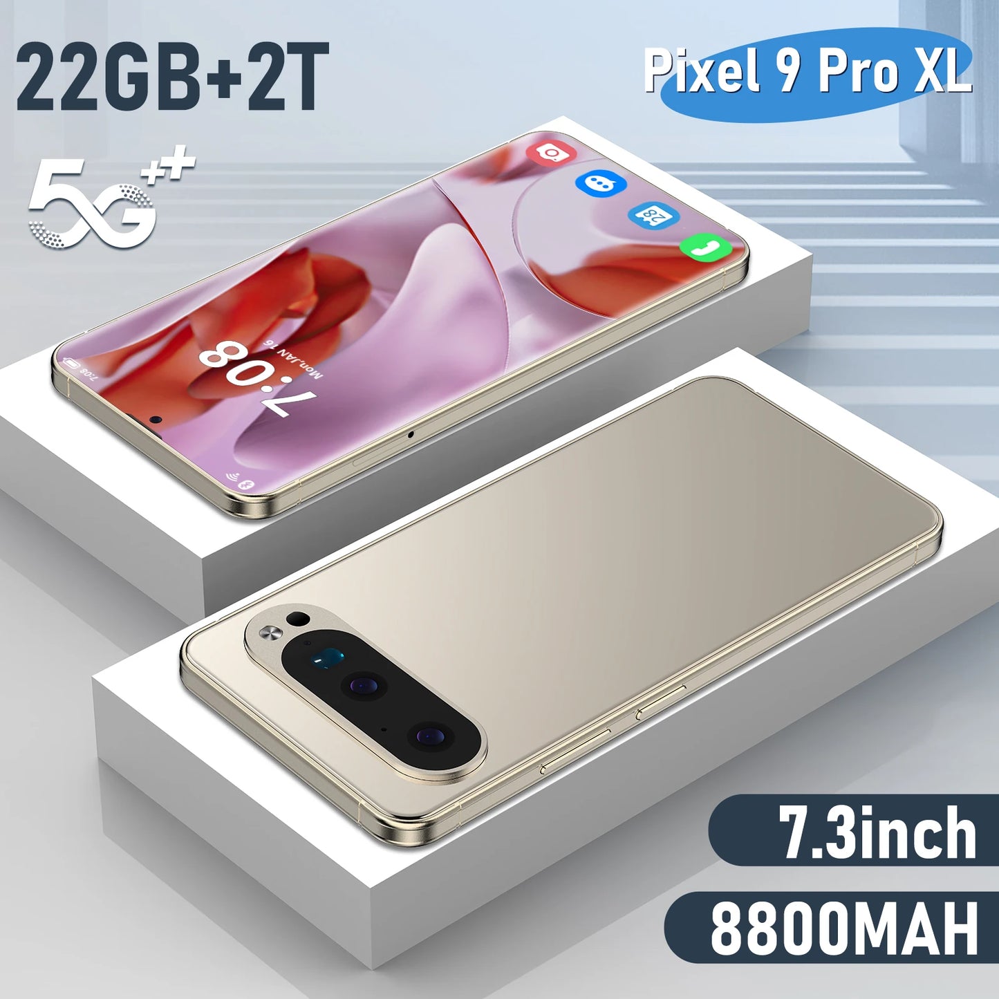 Smartphone Pixel 9 Pro XL, écran 7.3", Android 15, 5G, 22Go RAM, 2To,