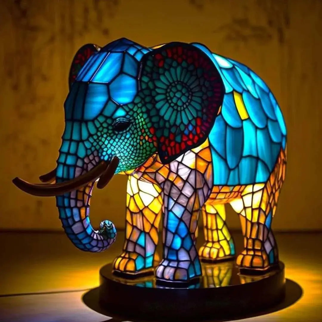 Lampes de table animalières en verre teinté – thème fantastique Dragon, Licorne.. (veilleuse)