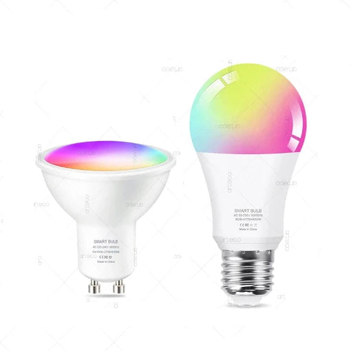 Ampoule LED Connectée Tuya – Modèles E27, E14, GU10-bluetooth ou WIFI ou zigbee