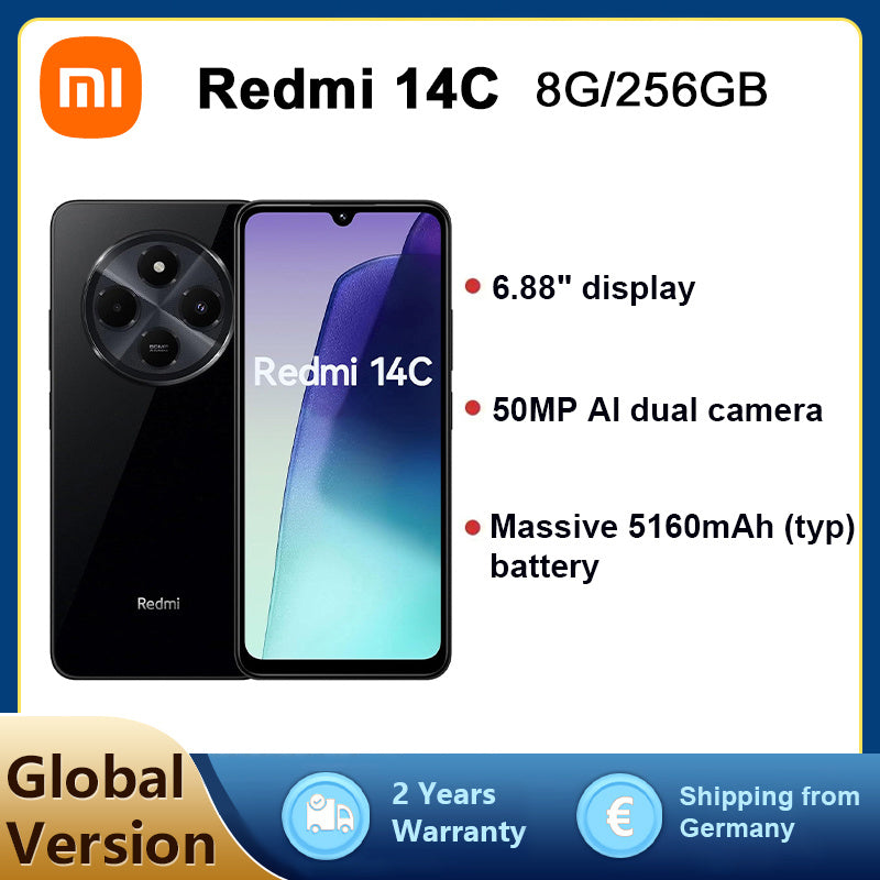 Smartphone Redmi 14C NFC – 8 Go RAM, 256 Go ROM – Noir