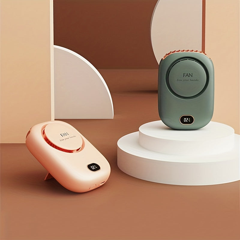 Mini ventilateur portable modèle DQ-205 avec batterie lithium rechargeable intégrée.